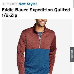 Eddie Bauer Expedition Quilted Half Zip 